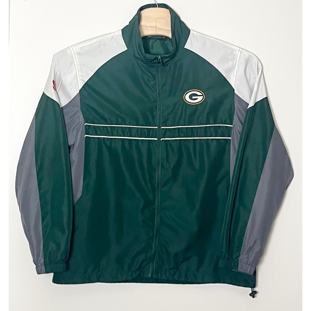 Dunbrooke Green Bay Packers Windbreaker Jacket Mens Large Green Full Zip NFL